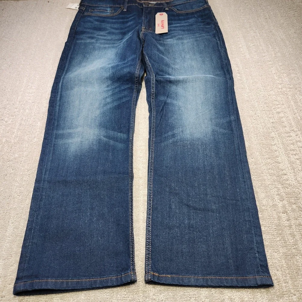 Levis 514 Jeans Men 38x30 Straight Leg Regular‎ Fit Whiskers Marble Blue Stretch